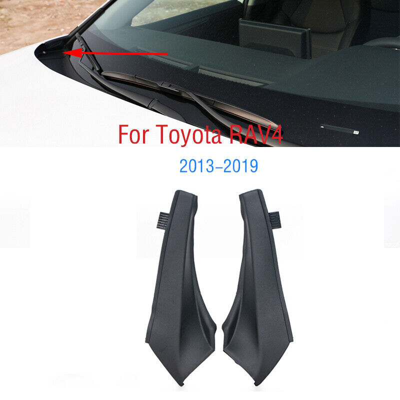 Pair Front Windscreen Wrap Corner Trim Wiper Side Trim for Toyota RAV4 2013-2019