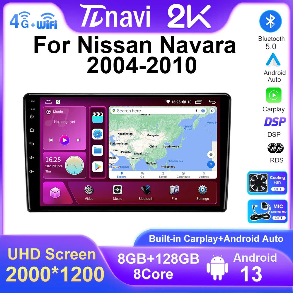 for NISSAN NAVARA Android Car Stereo Radio CarPlay Multimedia GPS Video Player