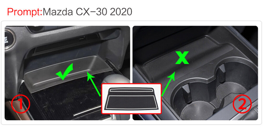 for MAZDA CX-30 2019-2024 CX30 Gate Slot Cup Mat Accessories Car Door Pad WHITE