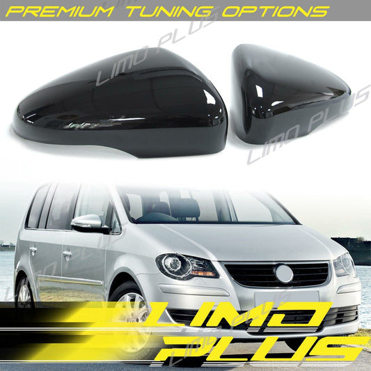 Pair Painted Gloss Black Mirror Cover Caps for VW for GOLF 6 MK6 GTI TSI TDI 08-13 v