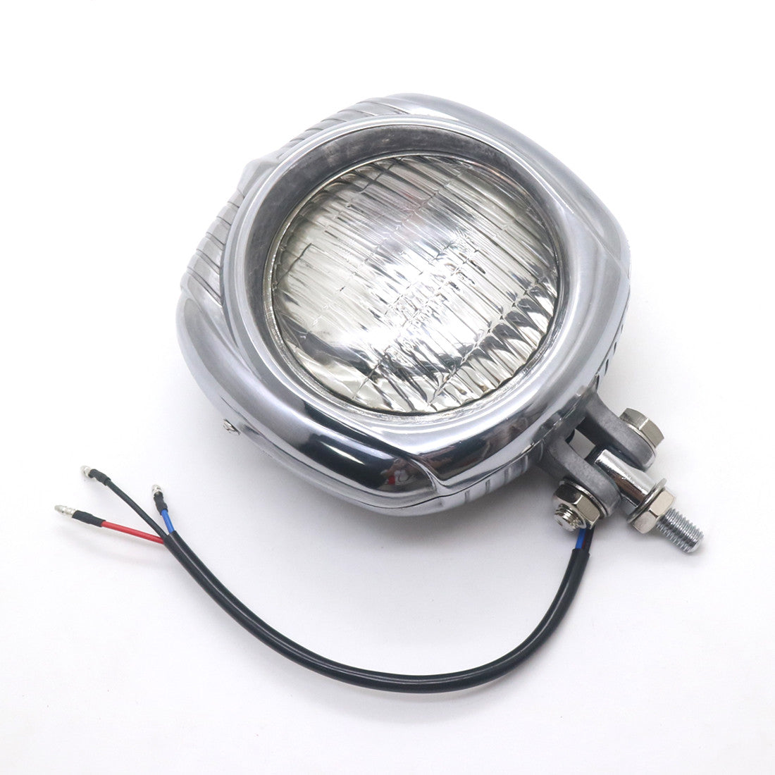 Chrome Polished Metal Vintage Retro Headlight for Harley Cafe Racer Custom Q