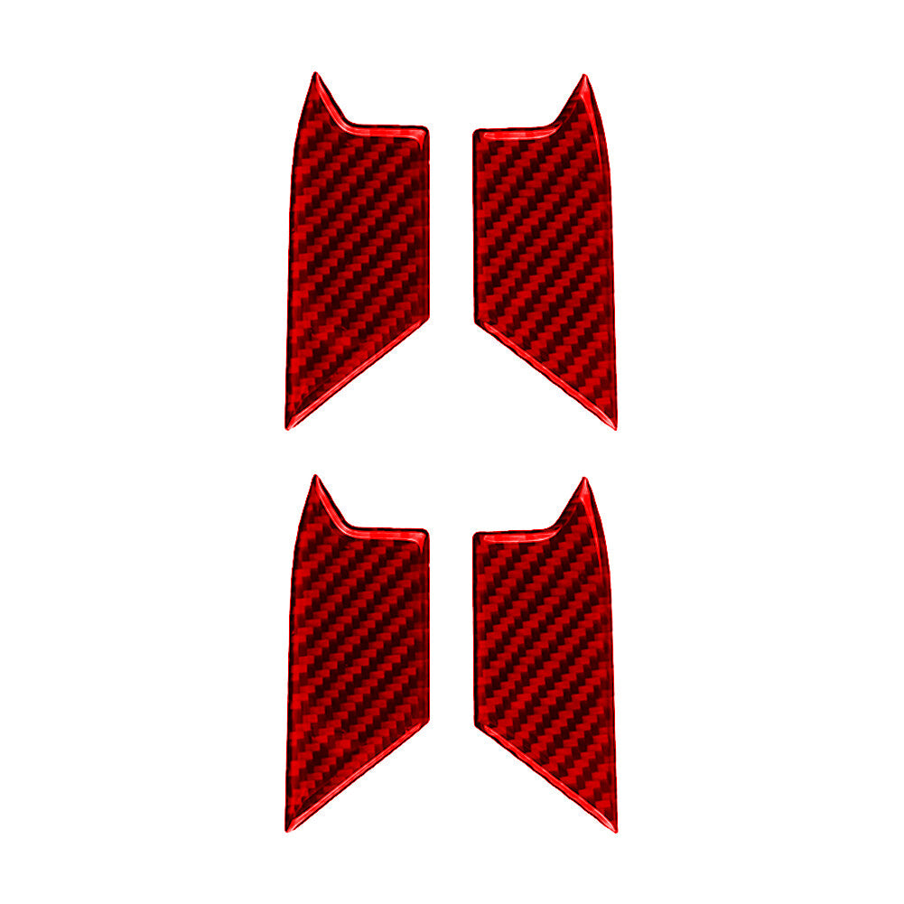 2X Red Carbon Fiber Window Lift Control Cover Trim for RAM Promaster 2014-2021 v