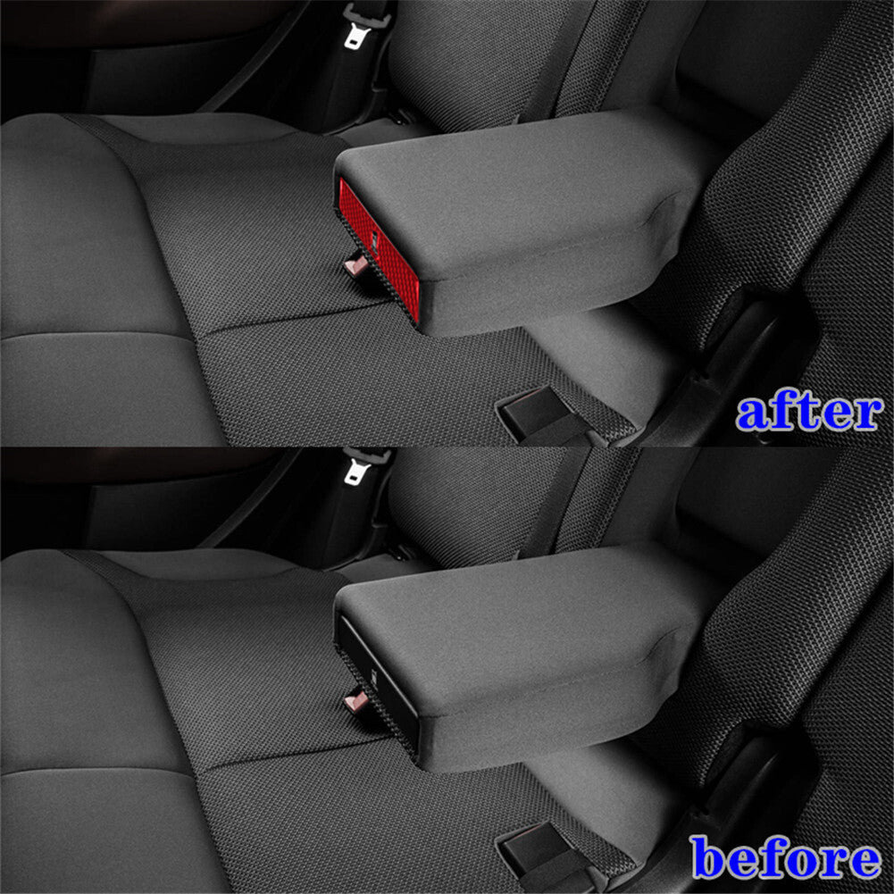 Red Carbon Fiber Rear Center Arm Rest Cup Holder Trim Cover for Fiat 500L 14-17