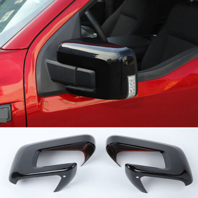 for Ford F150 F-150 2021-2023 Gloss Black Side Door Rearview Mirror Cover cap 2x