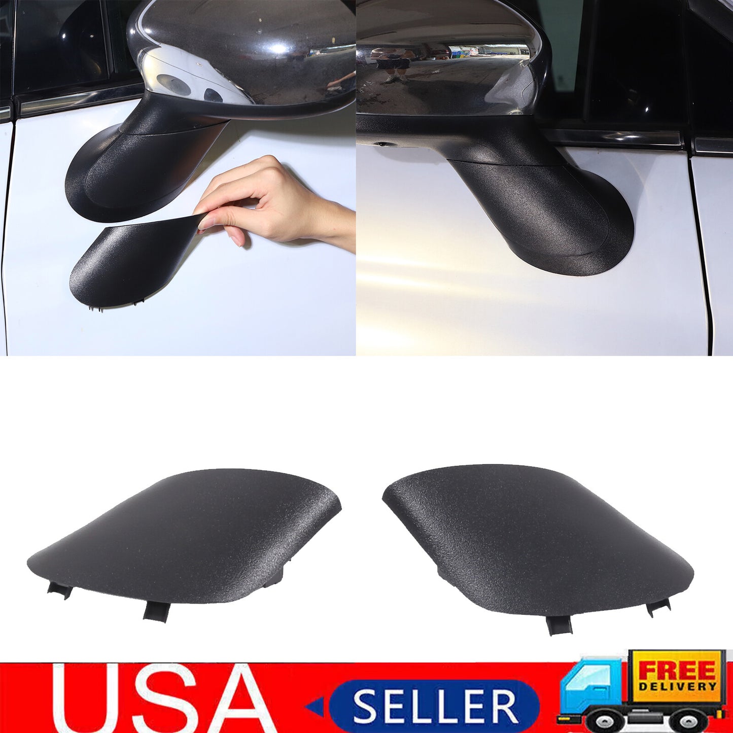 Side door mirror trim covers are suitable for 2012-2019 for Fiat 500 2X models.