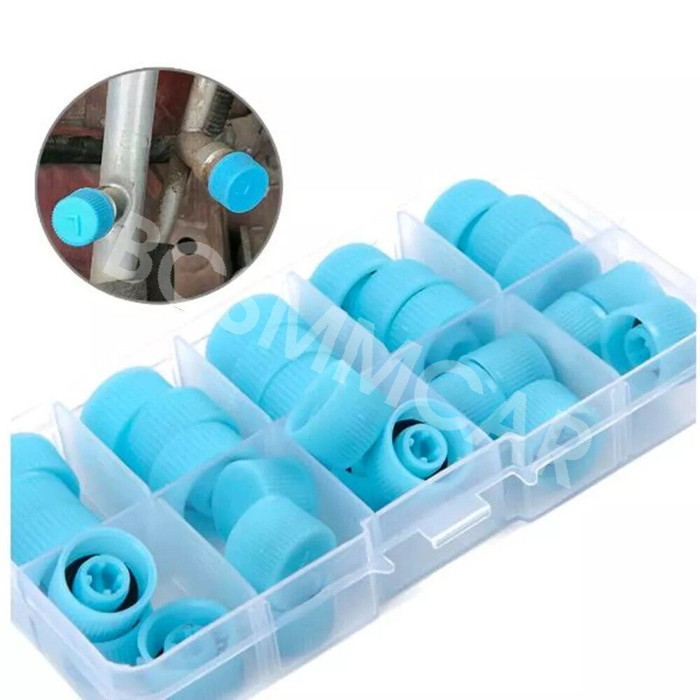 Car A/C Valve Side Cap Port Service Caps Auto 30Pcs Charging Valve Dust Cover Q