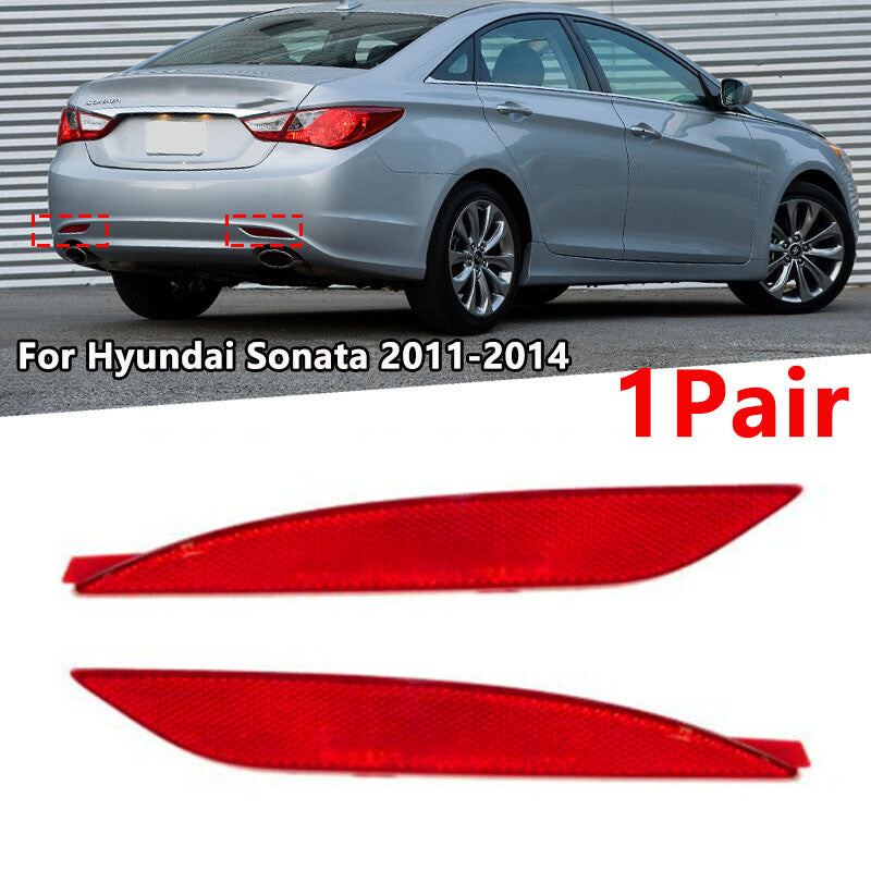 for Hyundai Sonata 2011-2013 Rear Bumper Red Reflector Lens Pair v