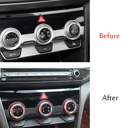 3X Red Dashboard Button Circle Trim Decorative Ring for Hyundai for Elantra 19-2020