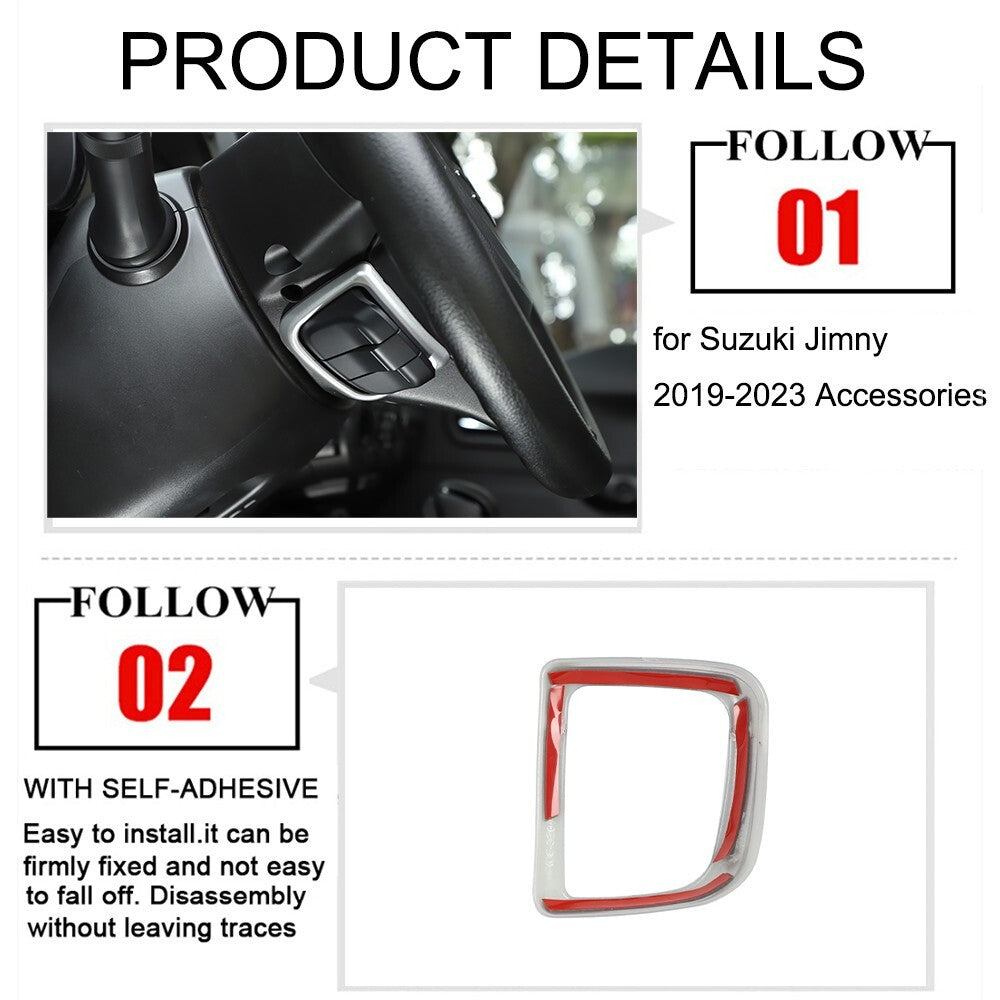 Silver ABS Phone Button Switch Decorative Panel Trim for Suzuki for Jimny 2019-2023