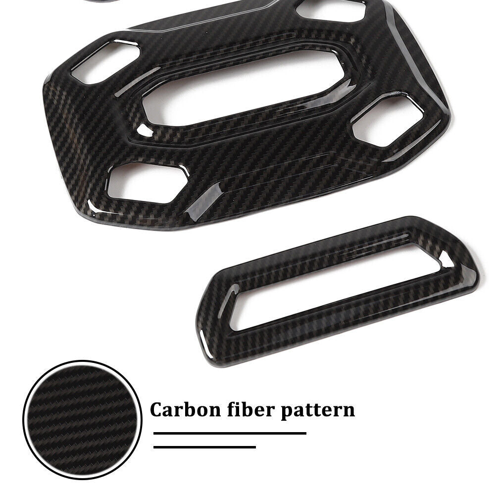 Carbon Fiber Roof Reading Lamp Light Decor Trim for Jeep for Wrangler JL 2018-2023