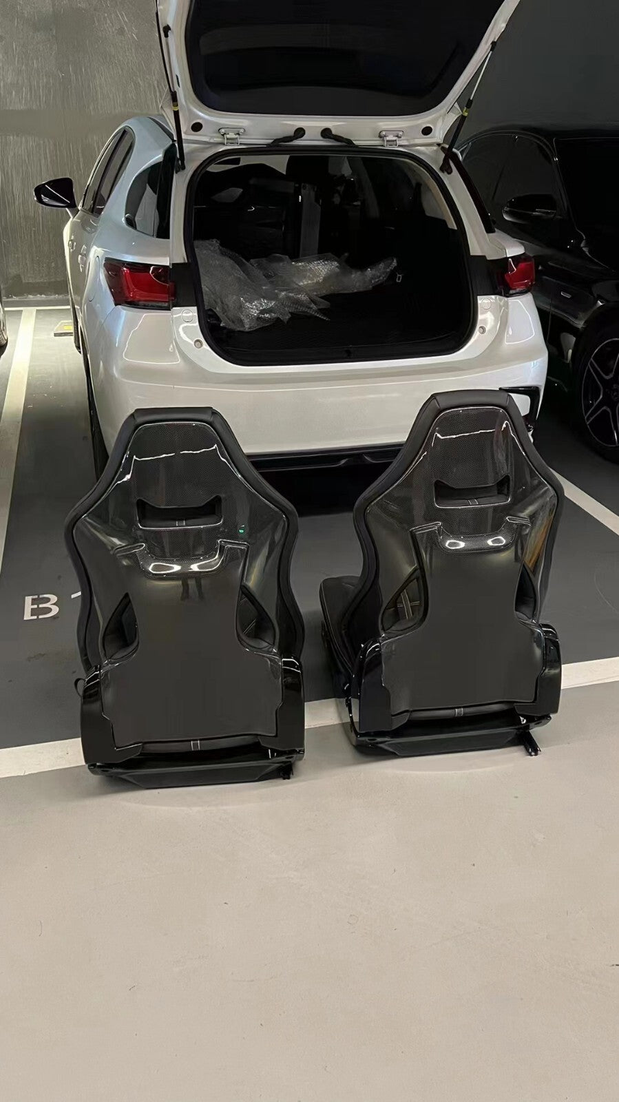 for Ferrari F430 California 458 for 488 F12 F8 Scuderia Goldrake Carbon Fiber Seats Gray/Black