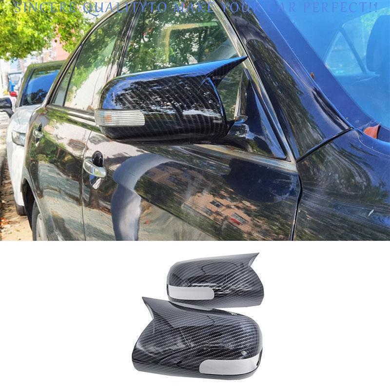 for Toyota for Corolla 2003-2013 Carbon Fiber OX Horn Rear View Mirror Cap Covers