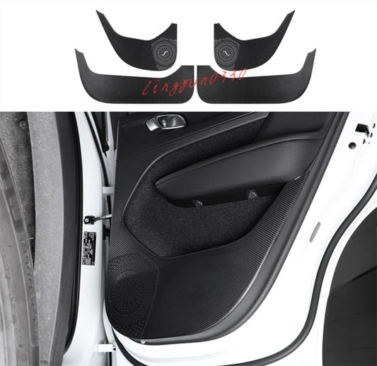 for Volvo XC40 2018-2021 Carbon Fiber Leather Door Anti Kick Pad Protector Trim