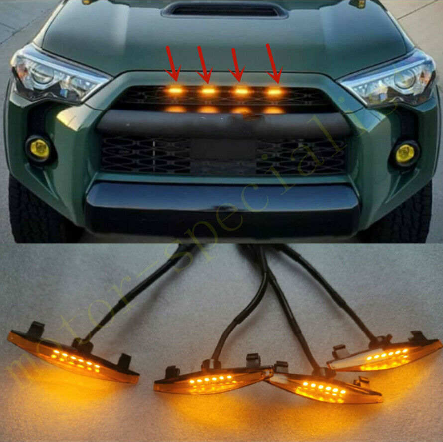 for Toyota 4Runner 2011-24 yellow Style Front Grill LED Marker Light Kit