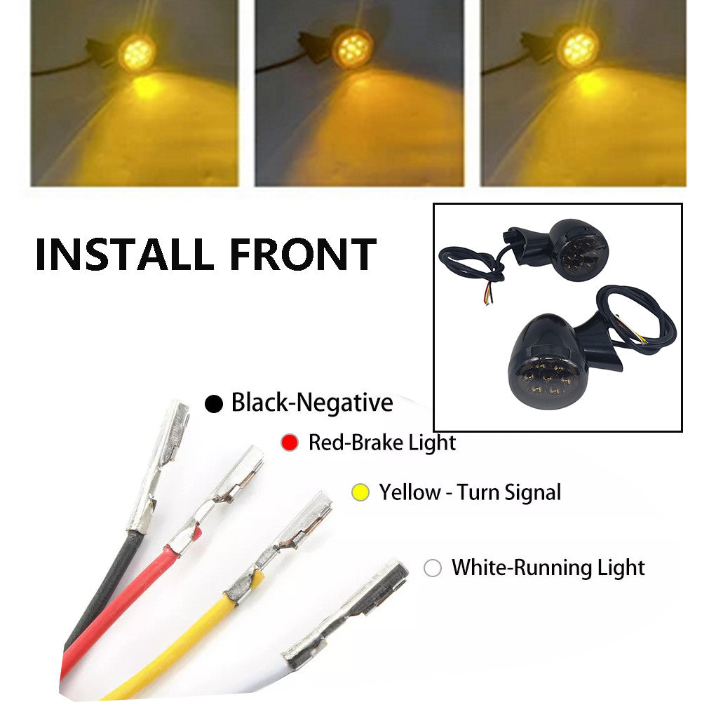 LED front turn signal light with 4 lines for Harley Road Glide 2015-2023, Black. n