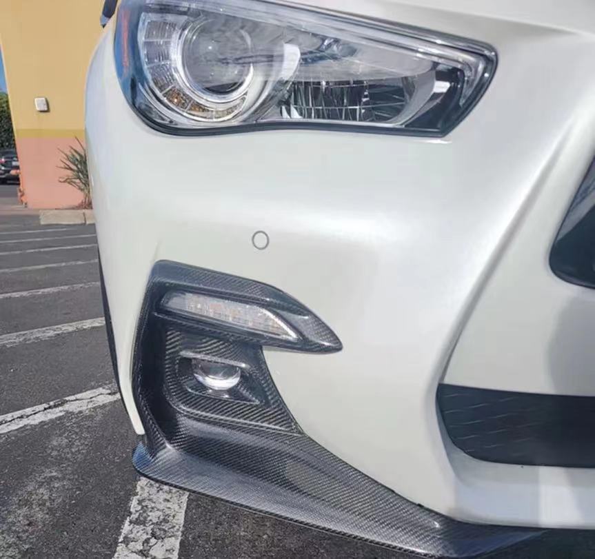 Carbon fiber front fog light bezel trim for Infiniti Q50 Sport 2018 - 2020 Q