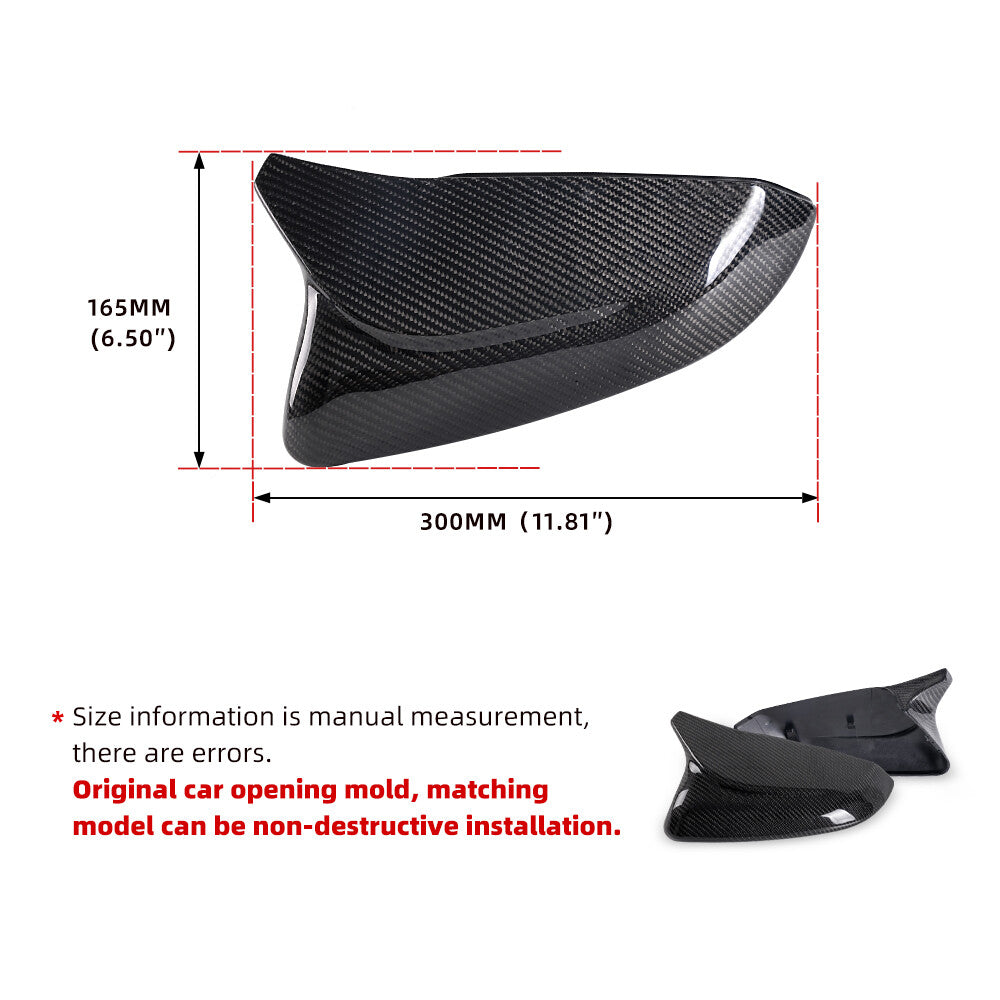 Real Carbon Fiber OX Horn Rear View Mirror Cover Cap for Honda for Civic 2016-2020