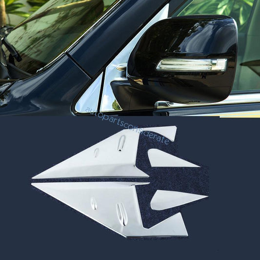 for Toyota for Land Cruiser LC200 2013-21 Chrome Steel A Pillar Front Triangle Trim