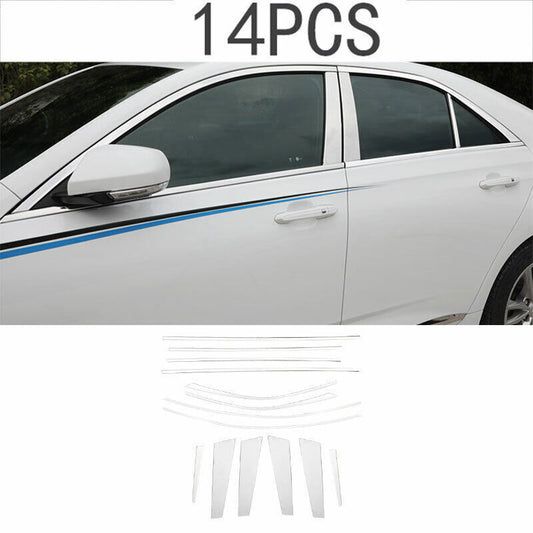 for Cadillac CT4 2020-24 Steel Chrome Windows Strip Sill Molding Cover Trim 14P