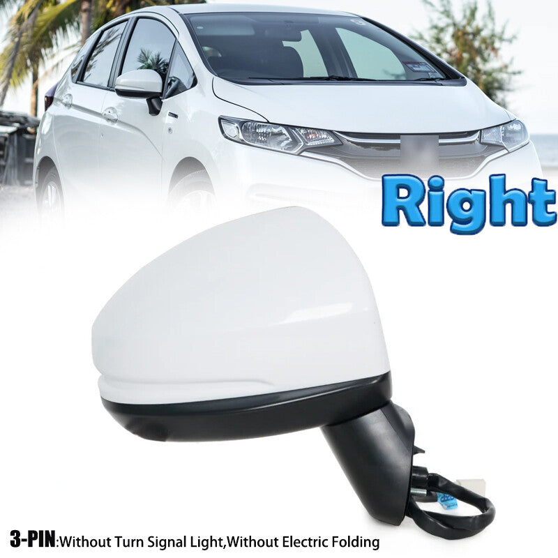 Passenger Side Right Door Mirror 3-PIN White for HONDA FIT JAZZ GK5 2015-2017