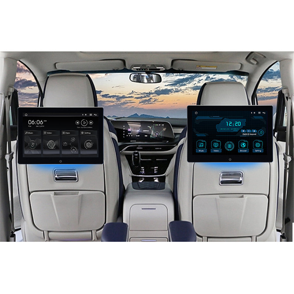 2pcs Car Headrest Monitor 10.1in Touch Screen Video Player GPS WIFI Bluetooth