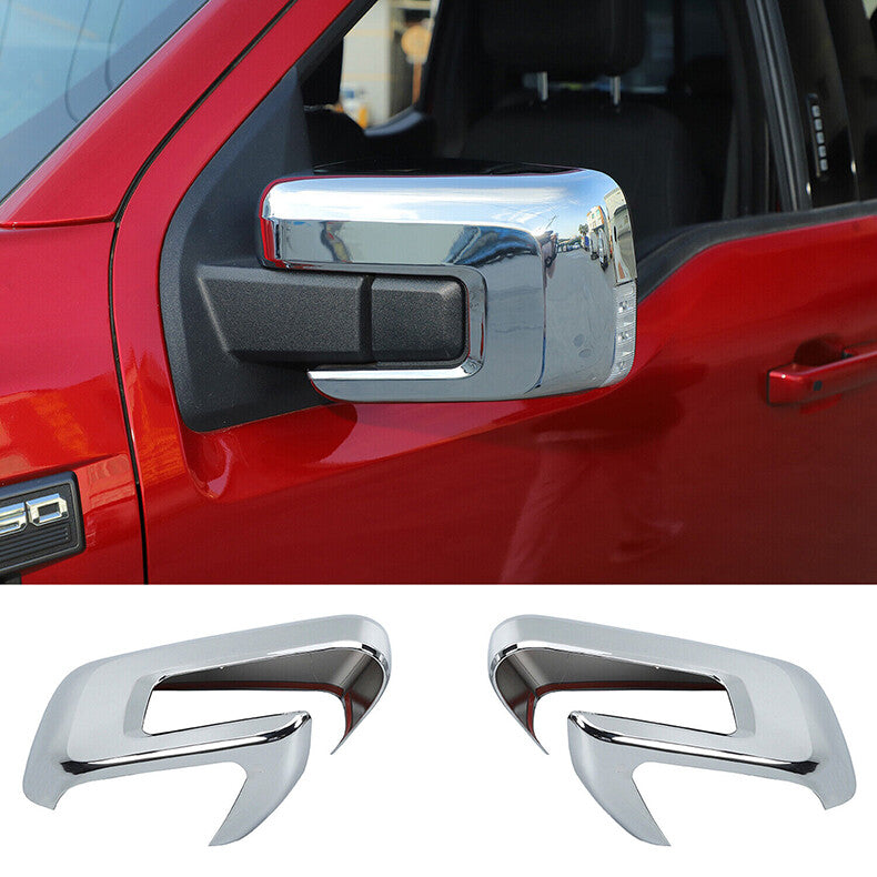 for Ford F150 F-150 2021-2023 Chrome Side Rearview Mirrors Cover caps Trim decor