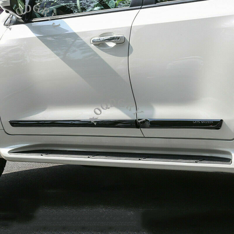 Glossy Black Body Side Door Overlay Guard Cover Trim for Land Cruiser 2008-2021