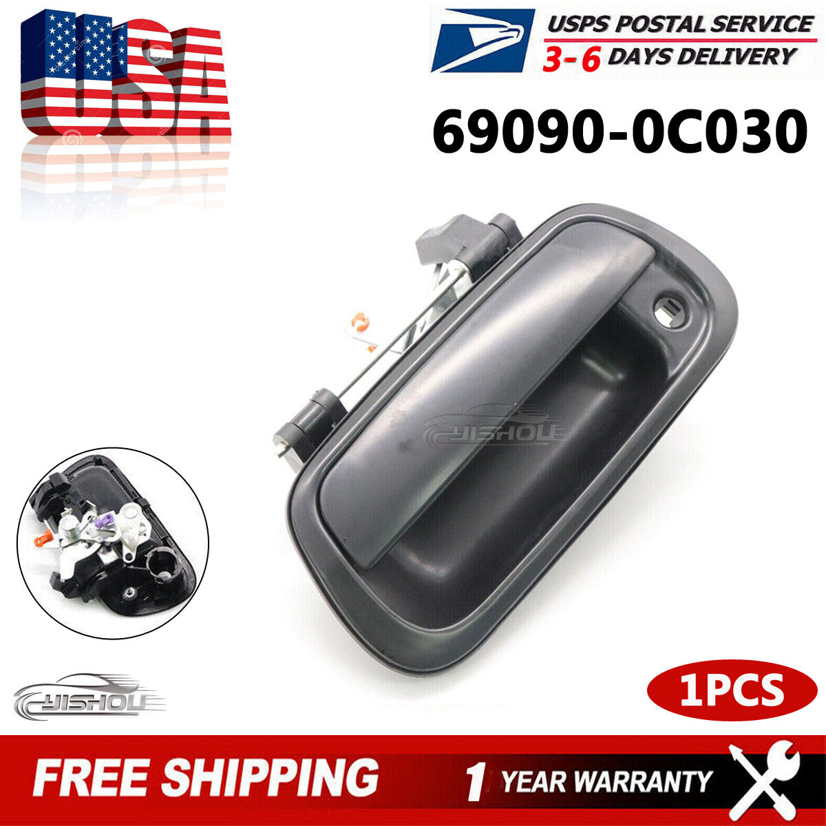 For 2000-2006 2005 for Toyota Tundra Tailgate Handle Black Textured Pickup Truck NEW Q