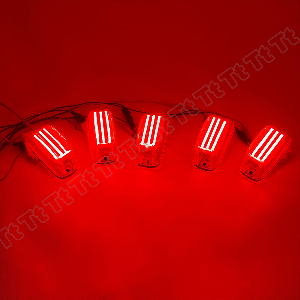 5 Pack for Ram ProMaster 1500 2500 3500 LED Red Rear Cab Roof Marker Running Lights - v
