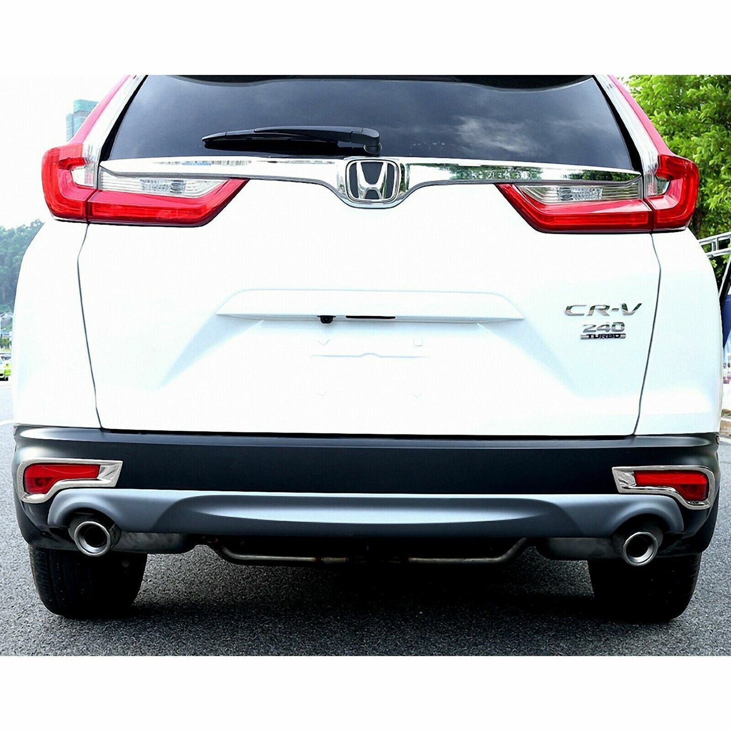 for Honda CR-V 2017-2019 Chrome Rear bumper Fog Light Lamp Reflector Cover Trim