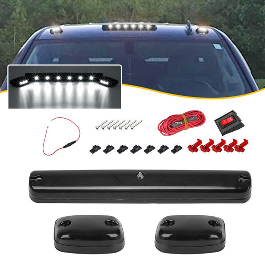 3 Pack Smoke Cab Roof Running LED White Lights for 02-07 for Silverado for GMC for Sierra - v