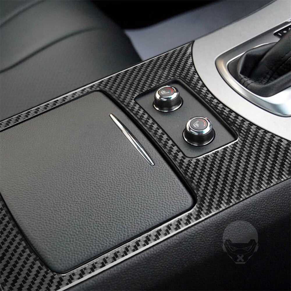Carbon Fiber Car Gear Shift Storage Box Panel Cover Fit for Infiniti G37 2007-09
