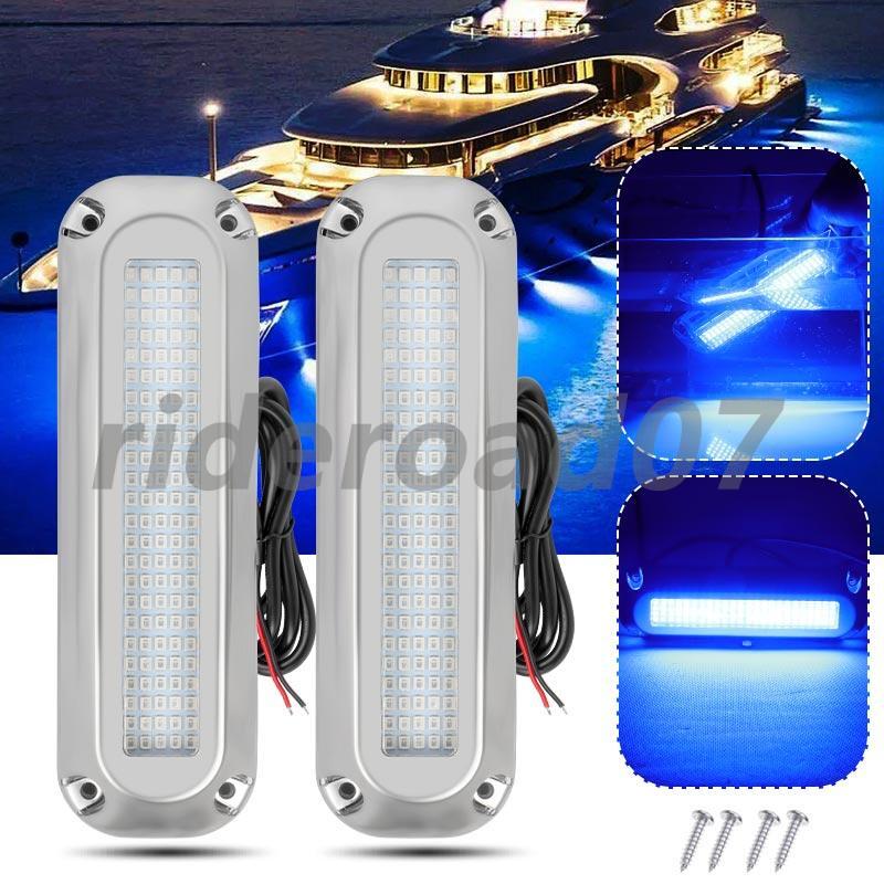 2X Blue 120 LED Sealed Truck Trailer Rear Brake Stop Turn Tail Light Waterproof