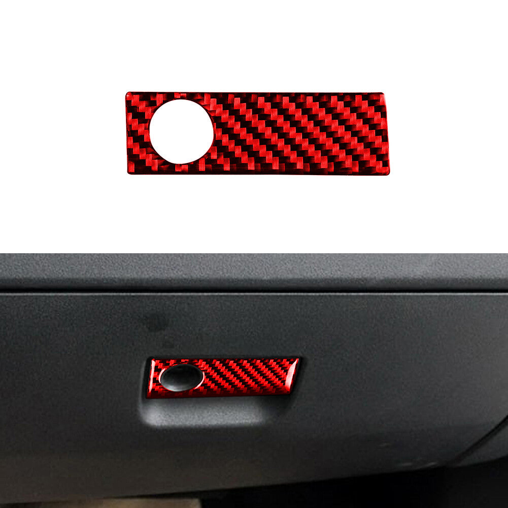 Red Carbon Fiber Copilot Storage Box Handle Trim for Mazda MX-5 Miata 2009-2015