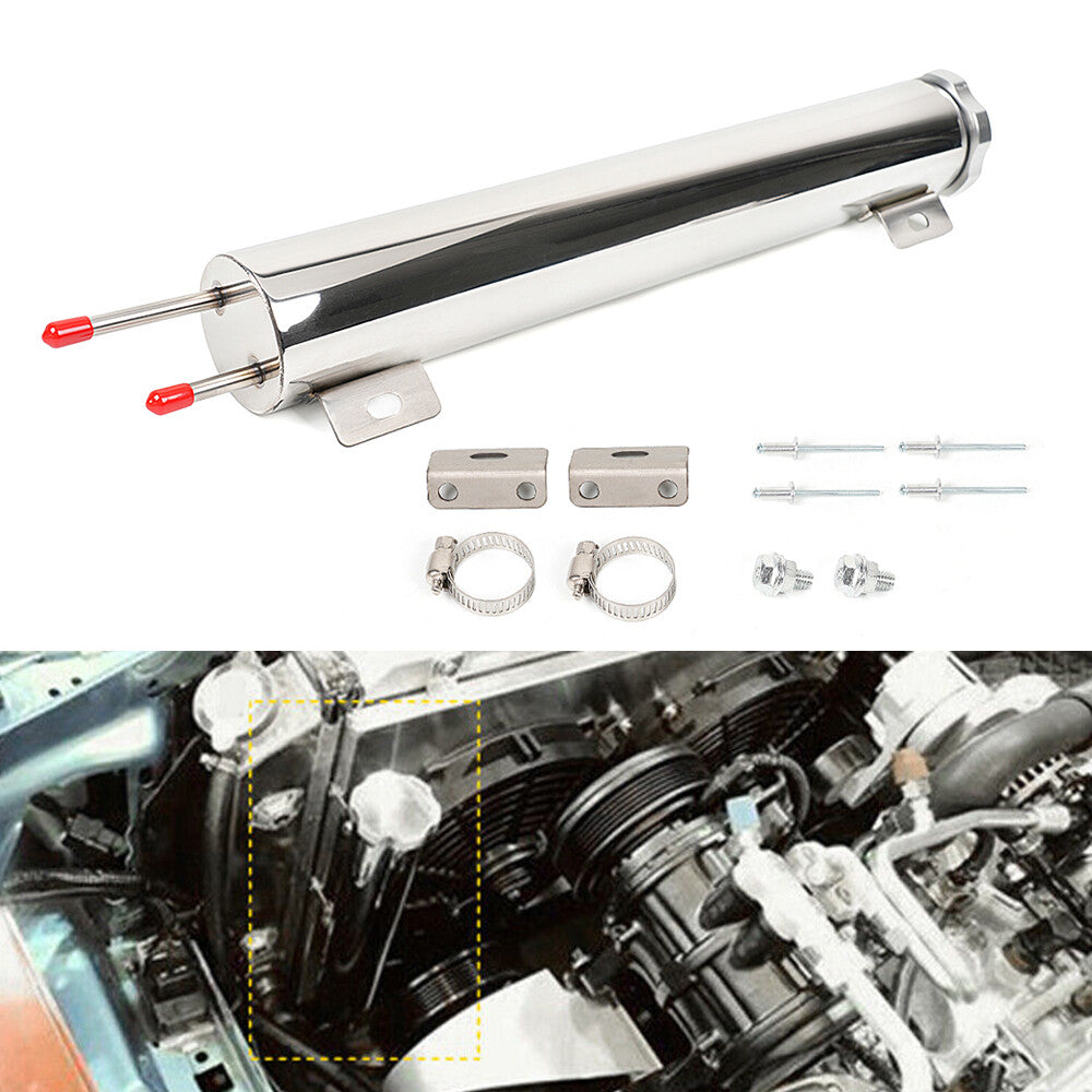 Polished Stainless Steel Radiator Universal 2¡Á13 Overflow Tank for Ford for Chevy