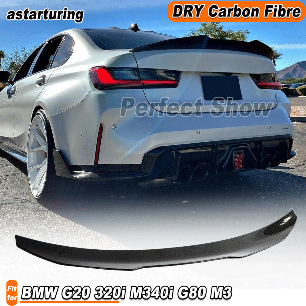 for BMW G20 320i M340i G80 M3 2019UP DRY CARBON Rear Trunk Spoiler Boot Wing Lip