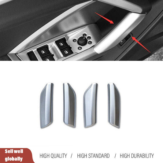 for Audi Q3 2019-24 Matte Silver Inner Side Door Scuff Plate Interior Cover Trim