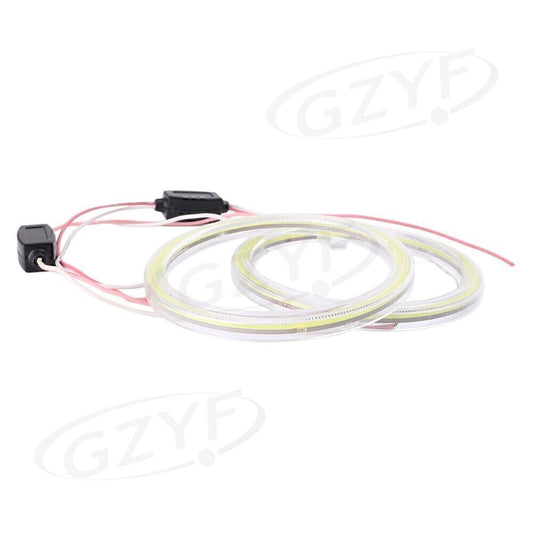 2x 80mm 12V-24V Angel Eyes COB Halo Ring Light Headlight LED Headlamps Bulb po
