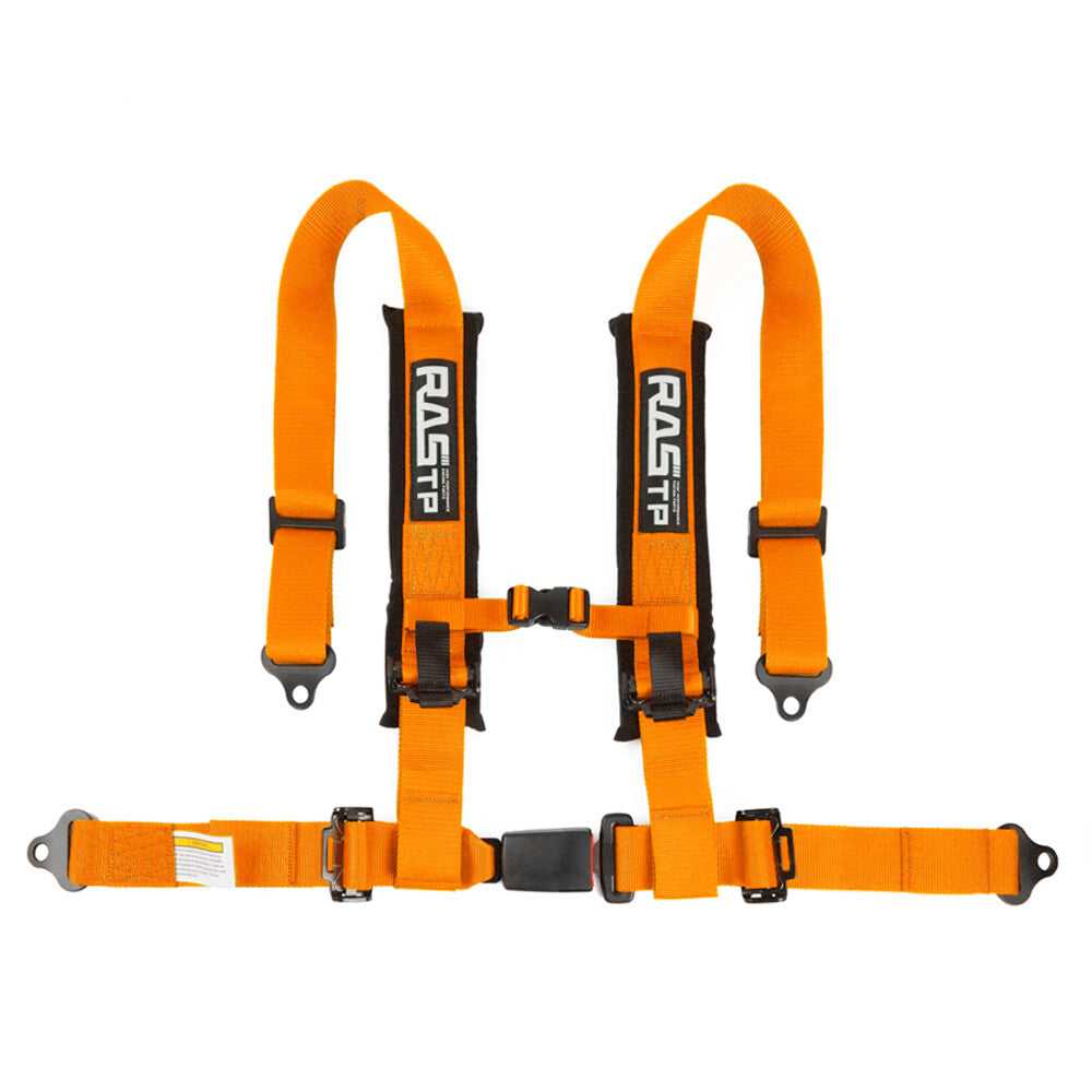 Gold 2inch 4-Point Harness Quick Release Safety for Seat Belt+1Pair Shoulder Pads