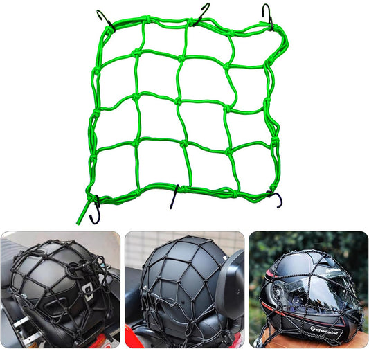 30*30CM Motorcycle Elasticated Luggage Cargo Net Strong Webbing Straps Tie Green Q