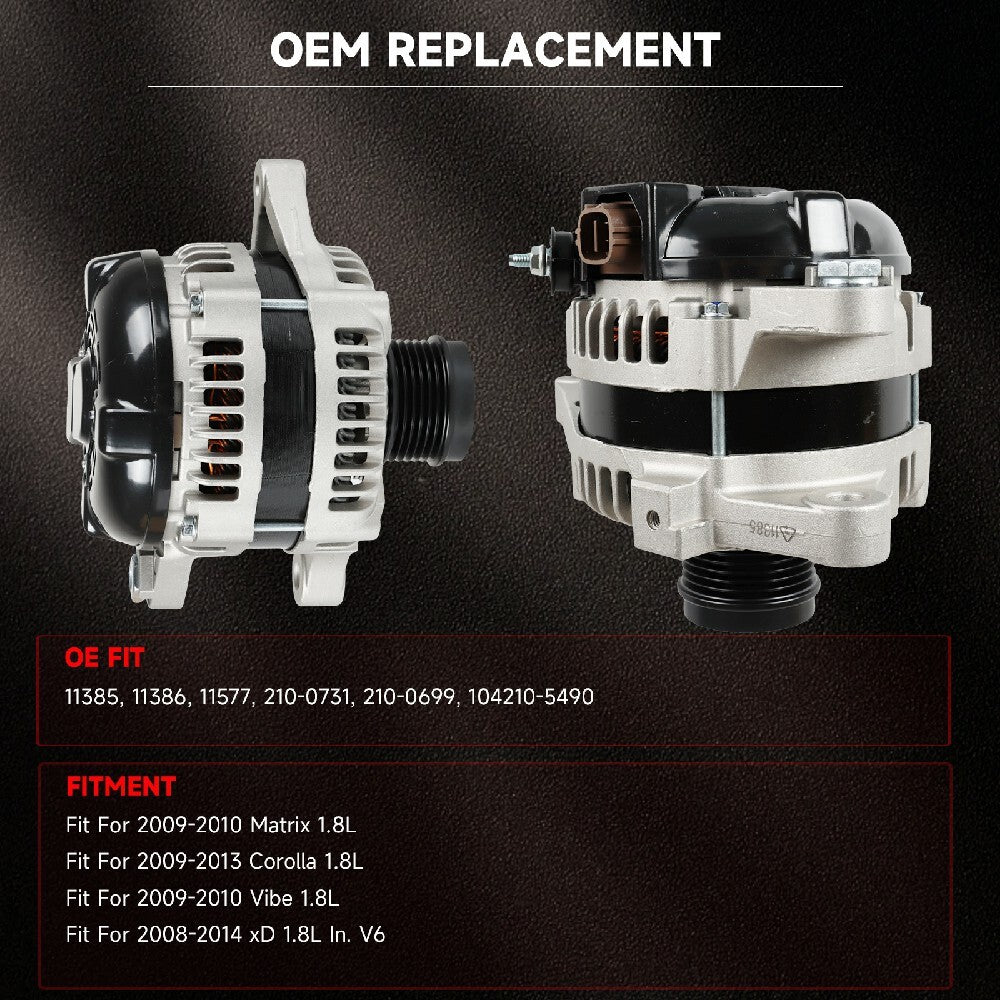 New Alternator for Toyota for Corolla 1.8L 2008 2009 2010 2011 2012 2013 2014 US