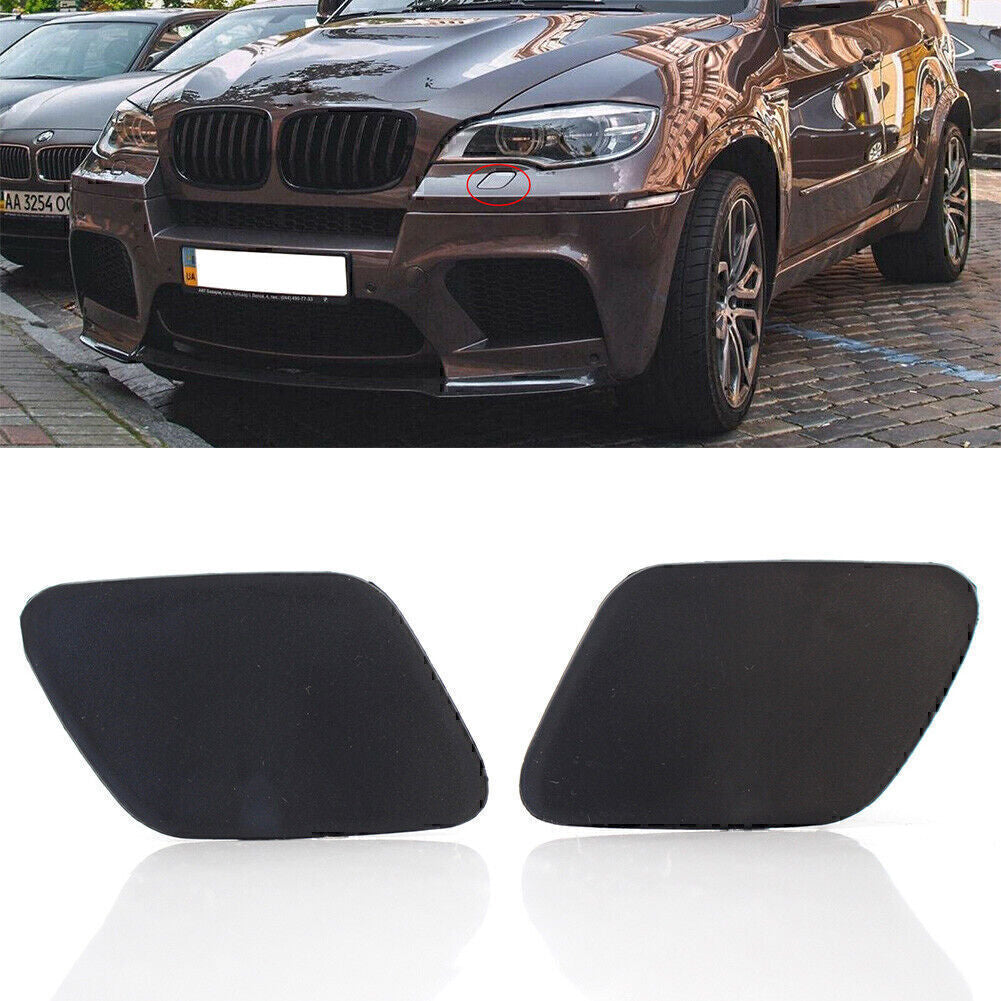 Pair Front Bumper Headlight Washer Nozzle Cover Cap Fit for BMW X5 E70 2006-2012