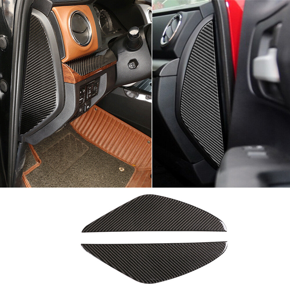 2¡ÁCarbon Fiber Door Buffer Cushion Mat Panel Cover Kit for T@yota Tundr@ 2014-21
