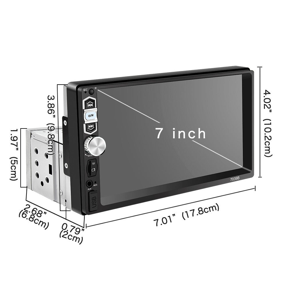 Radio Single 1Din Touch Screen Car Stereo Bluetooth For Carplay Android Auto