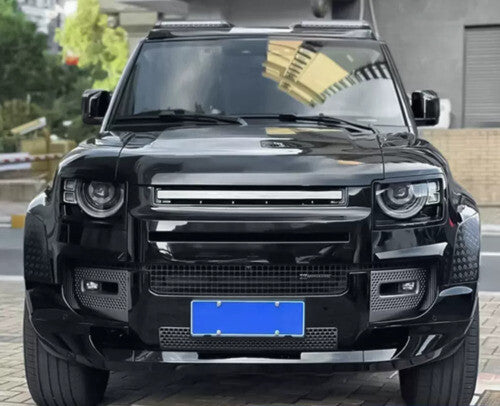 Front Bumper Lip for Land Rover for Defender 2020-2023 Glossy Black Chin Spoiler 3PC