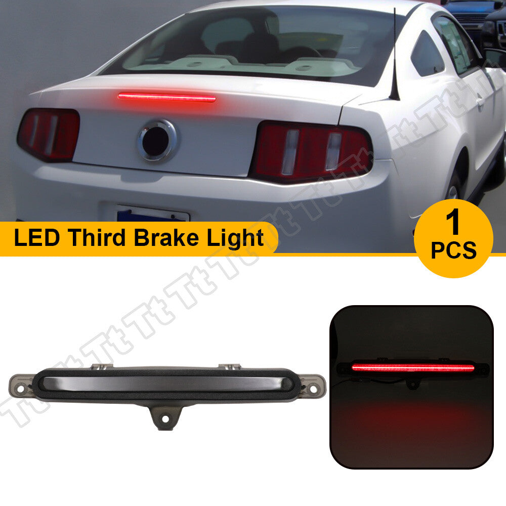 Red 3rd LED high mounted third brake stop tail light suitable for 10-14 for Mustang smoked- v
