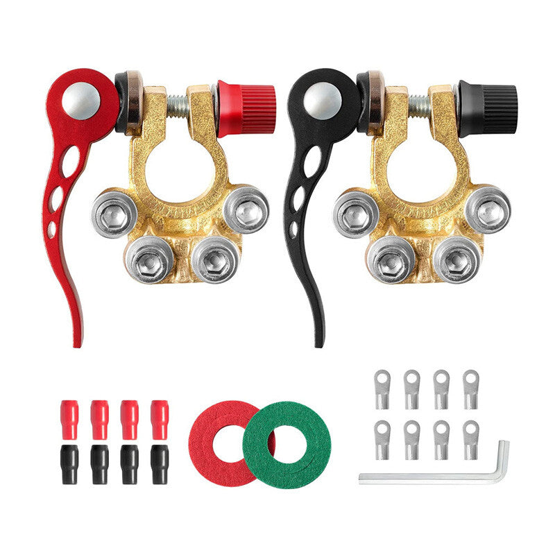 2¡ÁBattery Terminal Clamp Connectors Positive Negative Quick Release Disconnect v