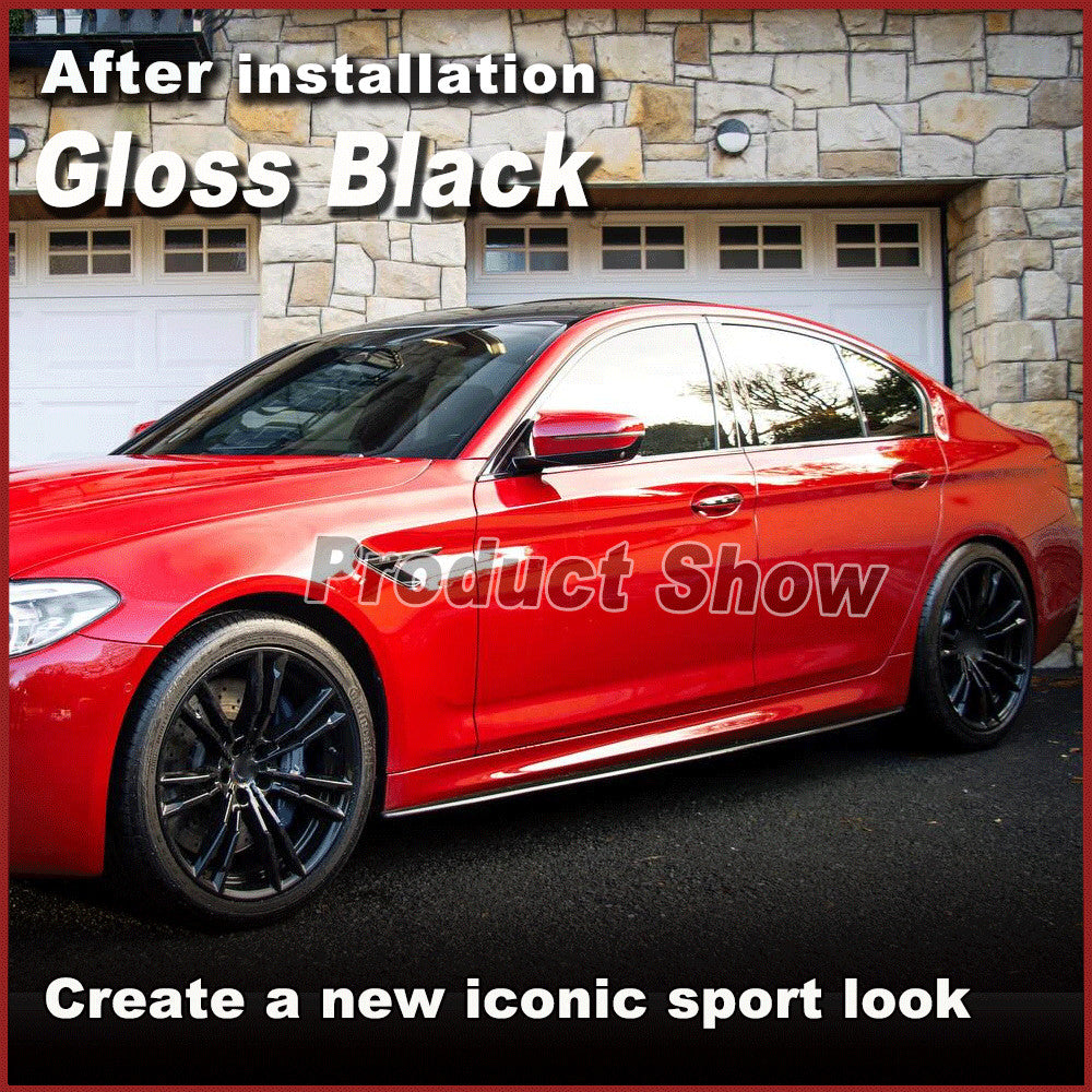 Gloss Black Side Skirt Extension Lips for BMW G30 540i M-Sport F90 M5 2017-2022