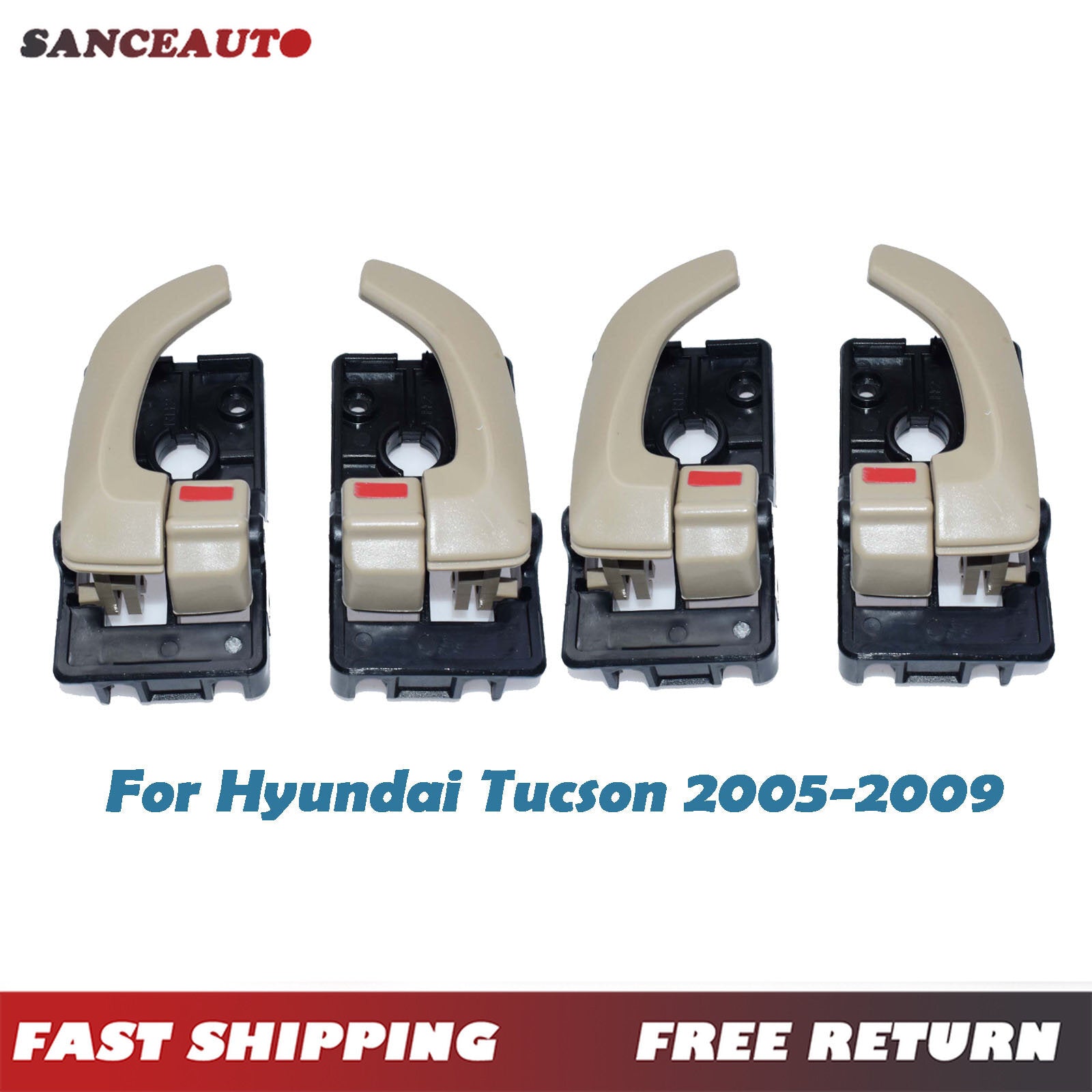 4-Pack Beige LH Right-Hand Inner Door Handles for 2005-09 for Hyundai for Tucson 826102E000 n