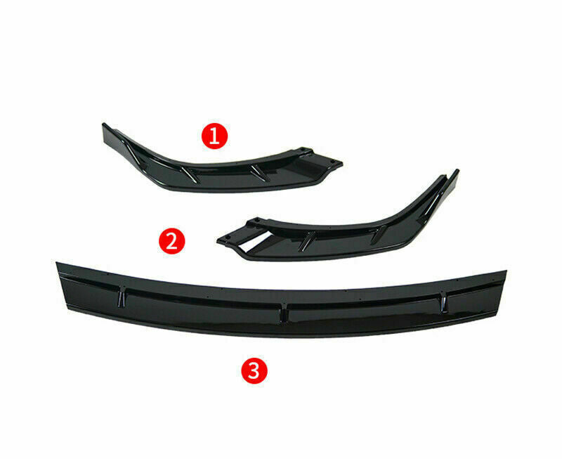 3x for Mazda 3 Axela 2019-2023 Sedan Black ABS Front Bumper Lip Chin Spoiler Kit